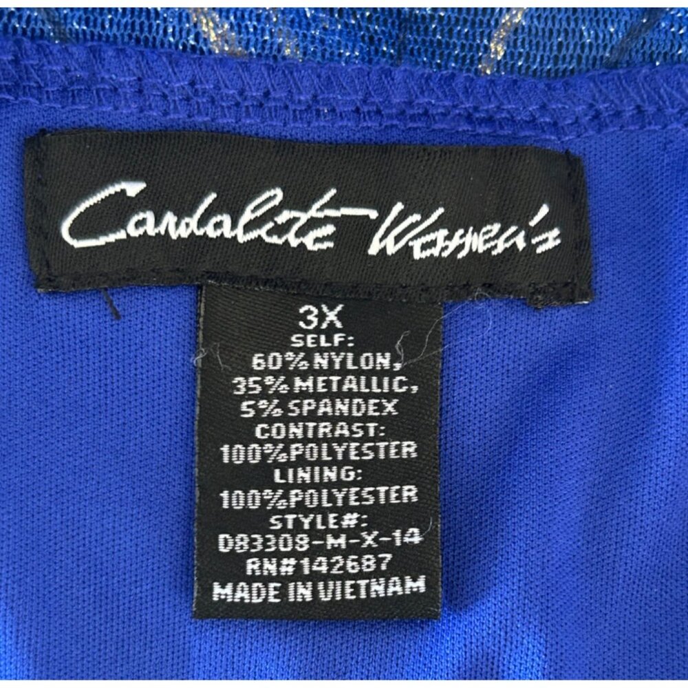 Elegant Blue Sleeveless Evening Gown With Shimmering Detail & Sheer Neckline - Picture 7 of 8